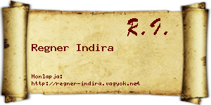 Regner Indira névjegykártya